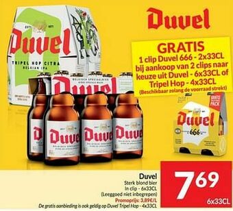 Intermarché Duvel sterk blond bier aanbieding