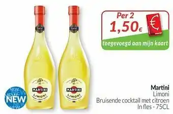 Intermarché Martini limoni bruisende cocktail met citroen aanbieding