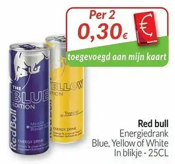 Intermarché Red bull energiedrank blue, yellow of white aanbieding