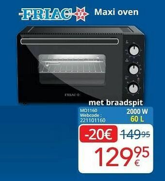 Eldi Friac maxi oven mo1160 aanbieding