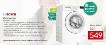 Selexion Bosch wasmachine wan28273fg aanbieding