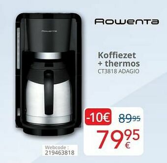 Eldi Rowenta koffiezet + thermos ct3818 adagio aanbieding