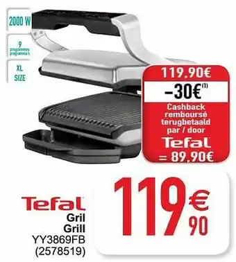 Cora Tefal gril grill yy3869fb aanbieding