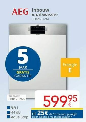 Eldi Aeg inbouw vaatwasser feb2637zm aanbieding