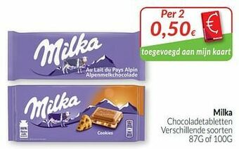 Milka chocoladetabletten