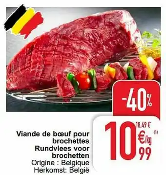 Viande de boeuf pour brochettes rundvlees voor brochetten