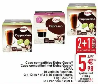 Cora Caps compatibles dolce gusto caps compatibel met dolce gusto cora aanbieding