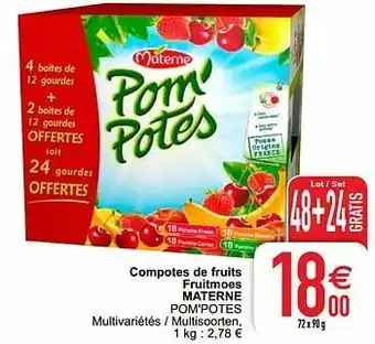 Cora Compotes de fruits fruitmoes materne pom`potes aanbieding