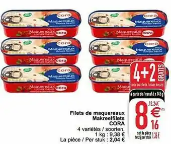 Cora Filets de maquereaux makreelfilets cora aanbieding