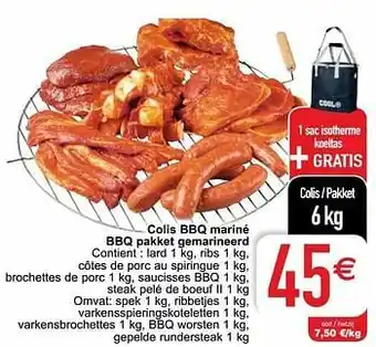 Colis bbq mariné bbq pakket gemarineerd