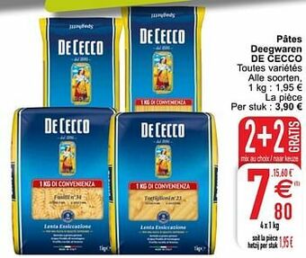 Cora Pâtes deegwaren de cecco aanbieding