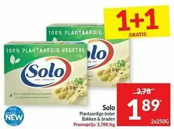 Solo plantaardige boter bakken + braden