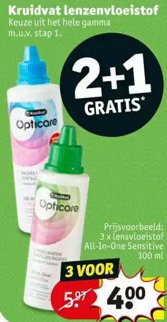 Kruidvat Kruidvat lensvloeistof all-in-one sensitive aanbieding