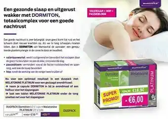 Mannavita Duopack dormiton + melatonine platinum aanbieding