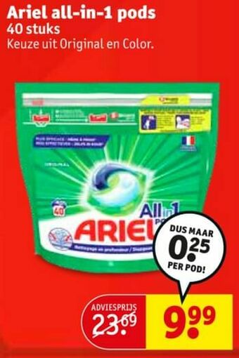 Kruidvat Ariel all-in-1 pods aanbieding