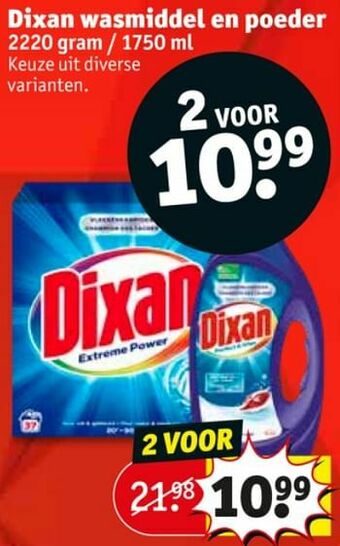 Kruidvat Dixan wasmiddel en poeder aanbieding