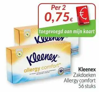 Intermarché Kleenex zakdoeken allergy comfort aanbieding