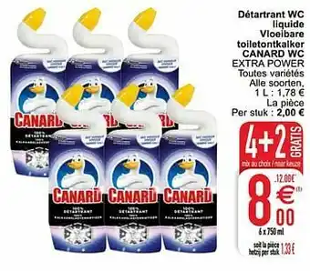 Cora Détartrant wc liquide vloeibare toiletontkalker canard wc extra power aanbieding
