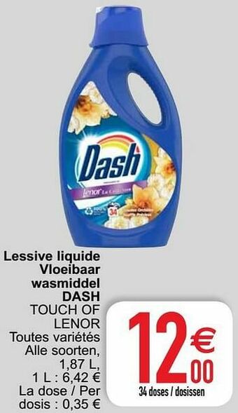 Cora Lessive liquide vloeibaar wasmiddel dash touch of lenor aanbieding