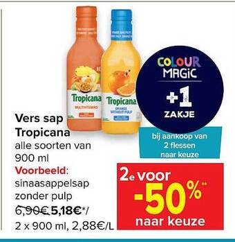 Carrefour Market Vers Sap Tropicana aanbieding