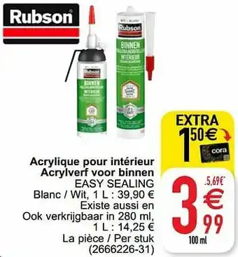Cora Acrylique pour intérieur acrylverf voor binnen easy sealing aanbieding