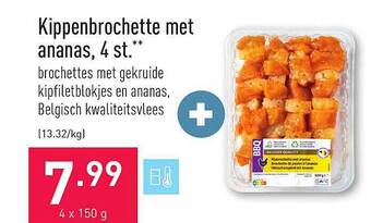 ALDI Kippenbrochette Met Ananas aanbieding
