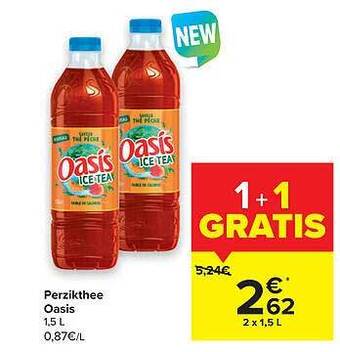 Carrefour Perzikthee Oasis aanbieding