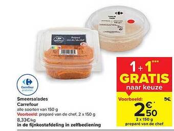 Carrefour Smeersalades aanbieding