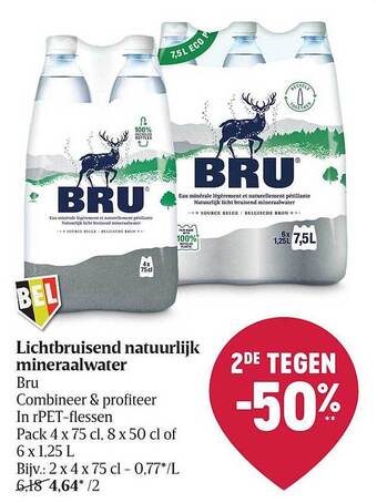 Delhaize Lichtbruisend Natuurlijk Mineraalwater aanbieding