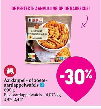 Delhaize Aardappel Of Zoete Aardappelwafels aanbieding