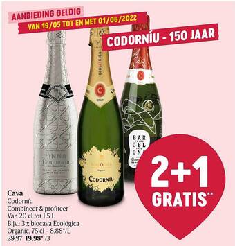 Delhaize Cava Codorniu aanbieding