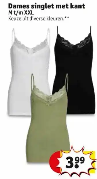 Dames singlet met kant