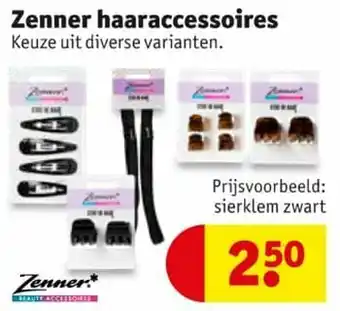 Kruidvat Zenner haaraccessoires sierklem zwart aanbieding