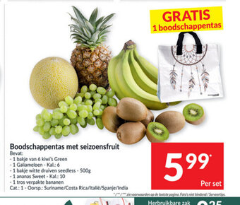 Intermarché Boodschappentas met seizoensfruit per set aanbieding