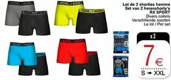 Cora Lot de 2 shorties homme set van 2 herenshorty`s rx sport aanbieding