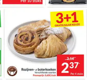 Intermarché Rozijnen- of boterkoeken per 4 stuks aanbieding
