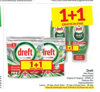 Intermarché Dreft 18 tabs per set van 2 aanbieding