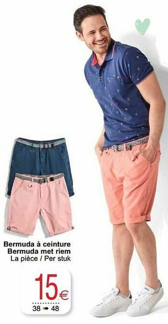 Cora Bermuda à ceinture bermuda met riem aanbieding