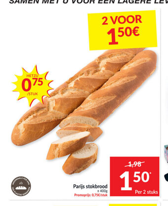 Intermarché Parijs stokbrood 400g per 2 stuks aanbieding