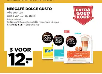 Jumbo Nescafe Dolce Gusto alle soorten doos van 12-16 stuks aanbieding