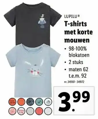 Lidl T-shirts met korte mouwen aanbieding