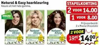 Kruidvat Natural + easy haarkleuring mocca chocolate aanbieding
