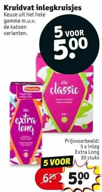 Kruidvat Kruidvat inlegkruisjes inleg extra long aanbieding