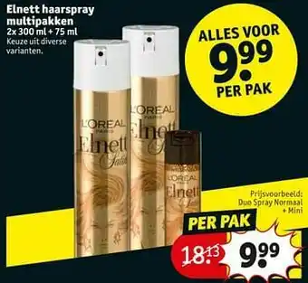 Kruidvat Elnett duo spray normaal aanbieding
