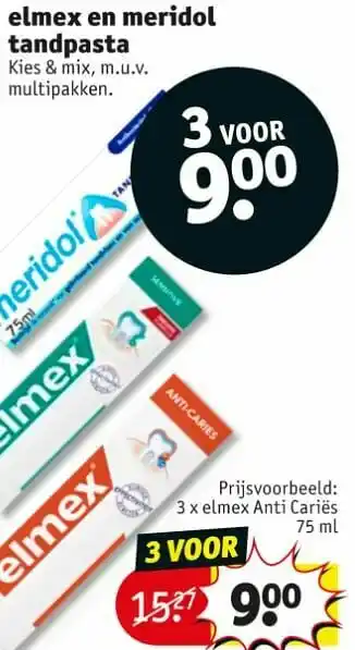 Kruidvat Elmex anti cariës aanbieding