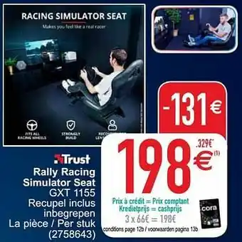 Trust rally racing simulator seat gxt 1155