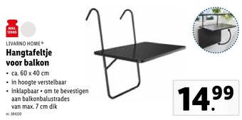 Lidl Livarno Home Hangtafeltje voor balkon aanbieding