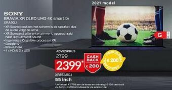 Selexion Sony bravia xr oled uhd 4k smart tv xra90j aanbieding