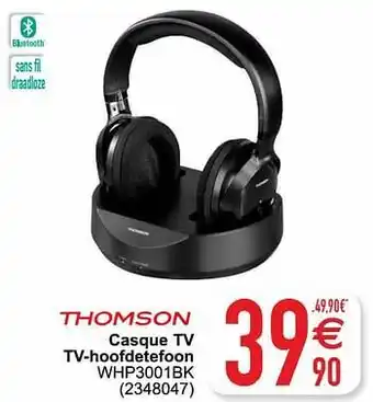 Cora Thomson casque tv tv-hoofdetefoon whp3001bk aanbieding
