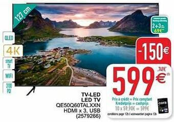 Cora Samsung tv-led led tv qe50q60talxxn aanbieding